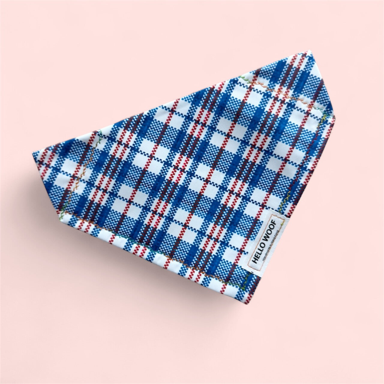 Red-White-Blue Tartan Plaid Bandana