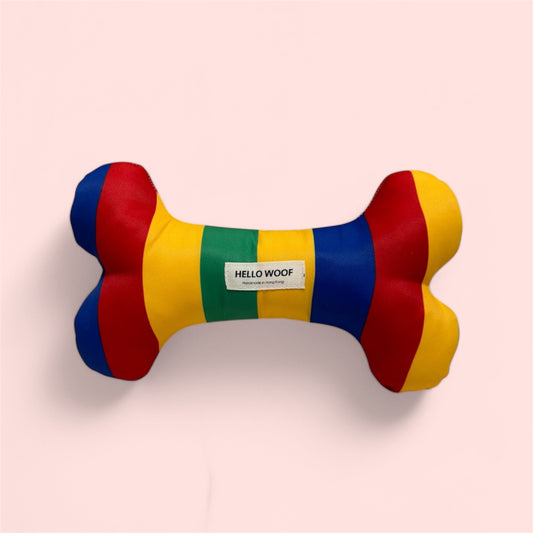 Colourful Striped Bone-Shaped Pet Toy